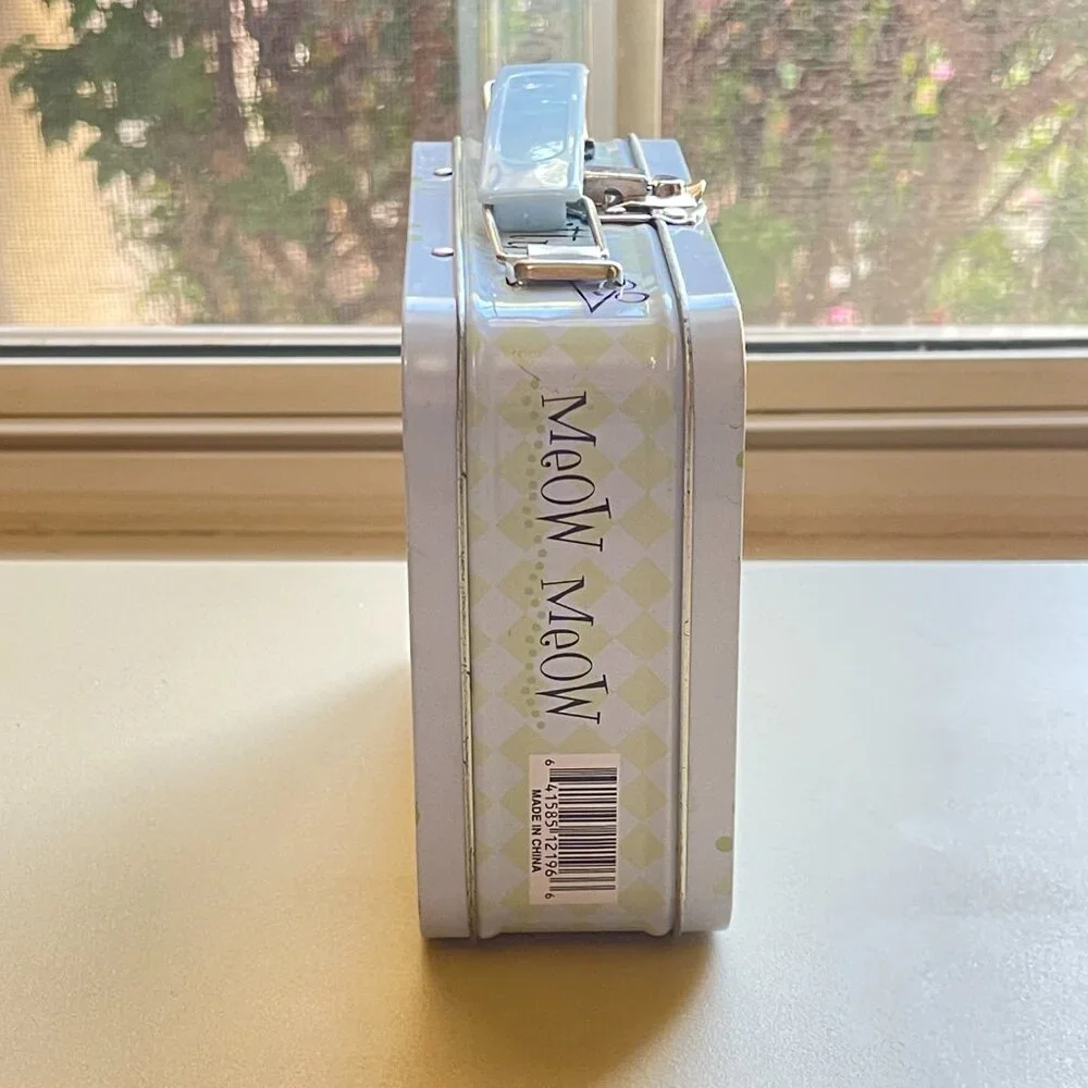Kitty Cat Metal Lunch Box Small Bad Sad Glad Mad Meow Meow
